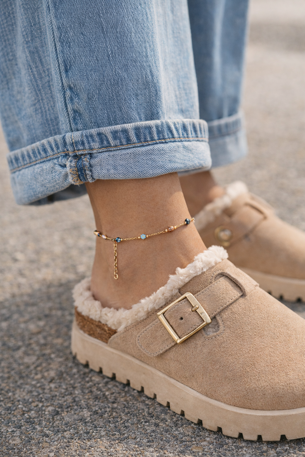 chaîne de cheville en opale