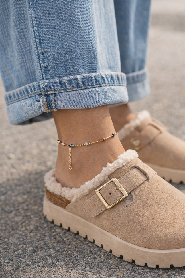 chaîne de cheville en opale